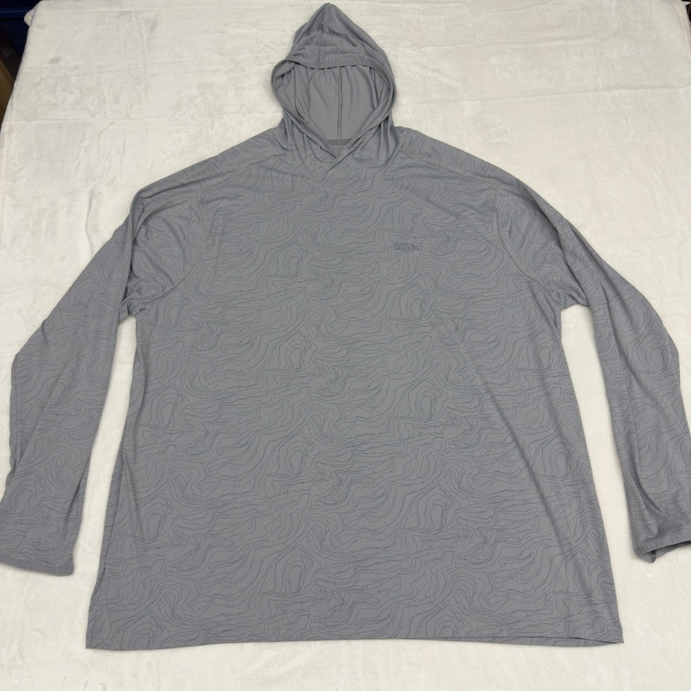 Eddie Bauer Solarfoil Hoodie Mens XXL Gray Topo Pullover Lightweight UPF Hiking